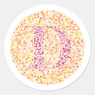 ’D’ Öga test Brev Runt Klistermärke