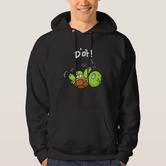 D oh cute  turtle lying on your back fun hoodie (Framsida)