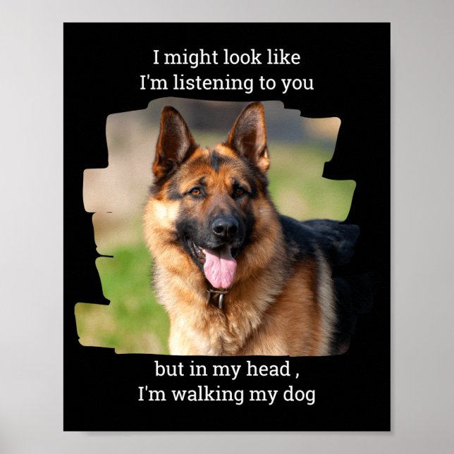D Pet Photo Funny Dog Dad  Poster (Framsidan)