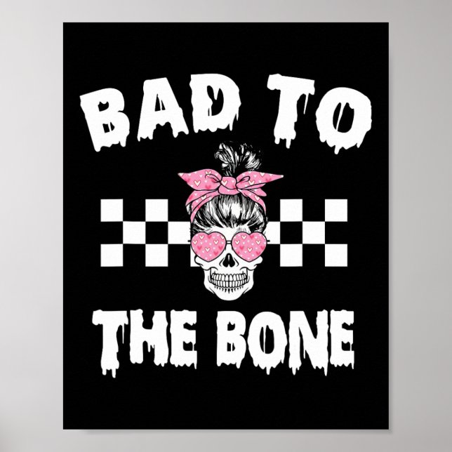 D till Benskeleton Manar Women Kids Funny Hallow Poster (Framsidan)