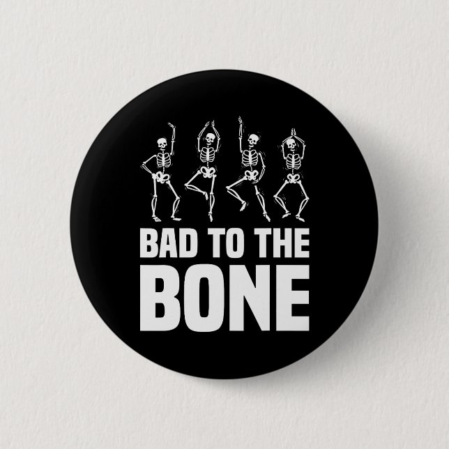 D till Bone Skeleton Funny Halloween Skeleton Knapp (Framsida)