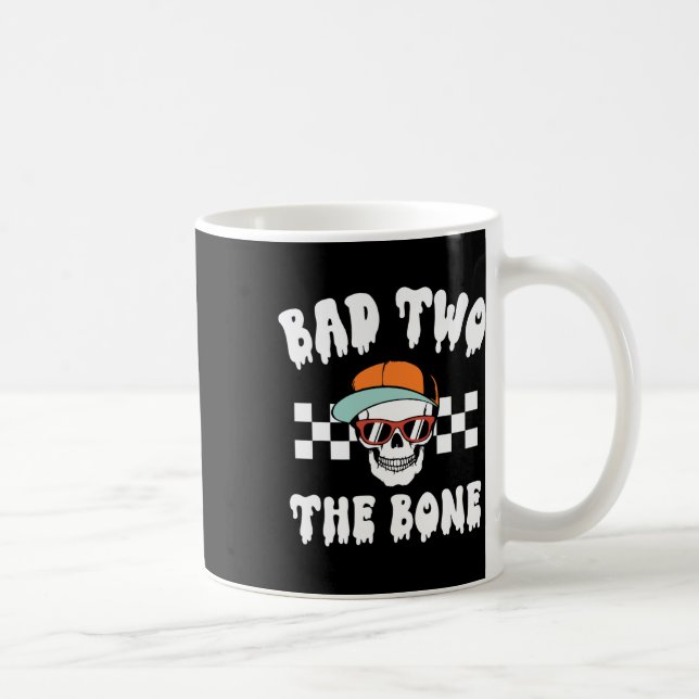 D till skelettskeleton Halloween två födelsedagstu Kaffemugg (Höger)