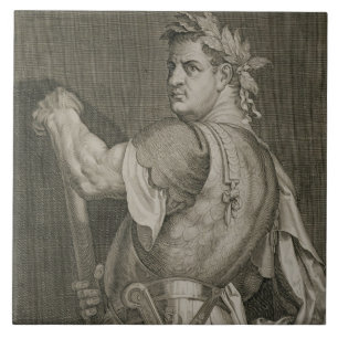D. Titus Vespasian kejsare av Rome 79-81 Kakelplatta