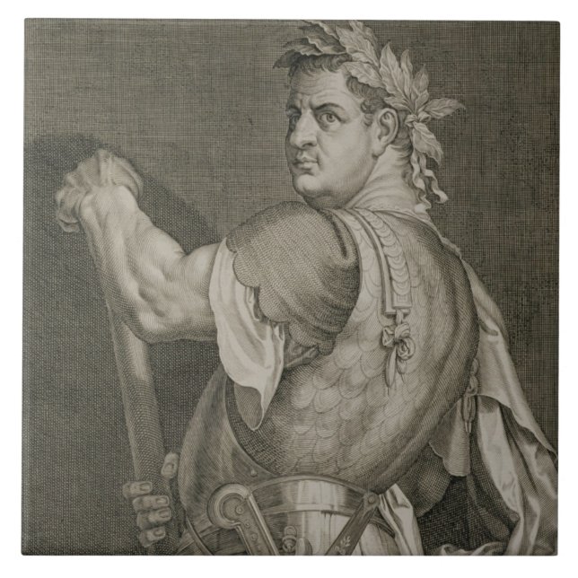 D. Titus Vespasian kejsare av Rome 79-81 Kakelplatta (Framsidan)