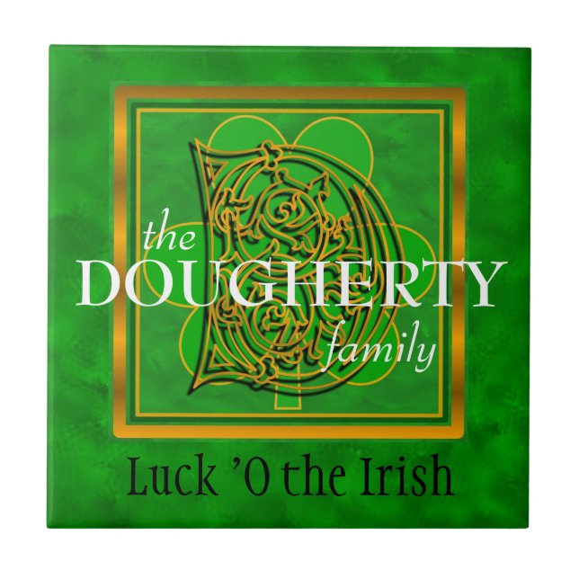 D "Tur of the Irish" Family Anpassningsbar Monogra Kakelplatta (Framsidan)