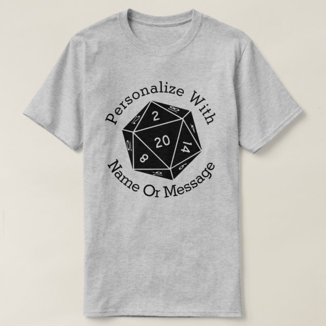 D Twenty 20 Sided Dice T-Shirt (Design framsida)