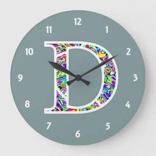 D Upplyst monogram Stor Klocka