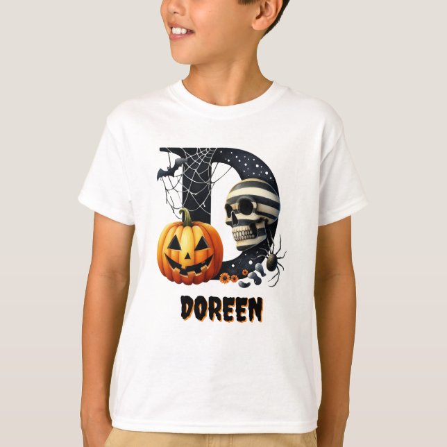 D Ursprunglig Bus eller godis Cute Halloween T Shirt (Framsida)