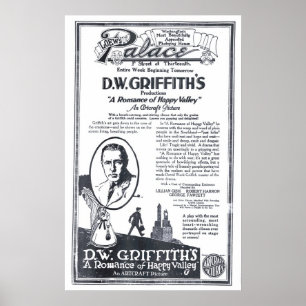 D.W. Affisch 1919 för annons för Griffith