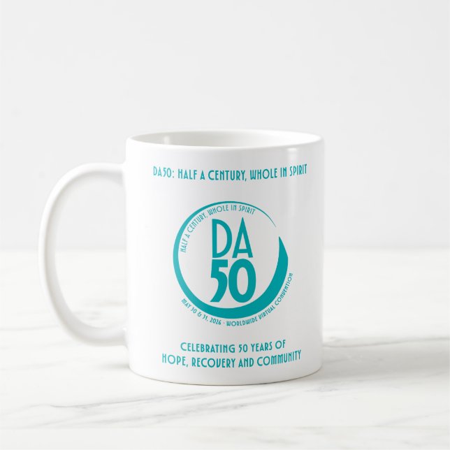DA50 Worldwide Virtual Convention Mug in Teal Kaffemugg (Vänster)
