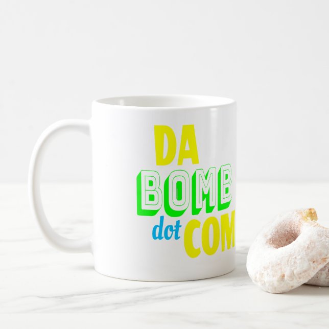 Da Bomb dot com-Novelty Funny Retro 90s Kaffemugg (Med munk)