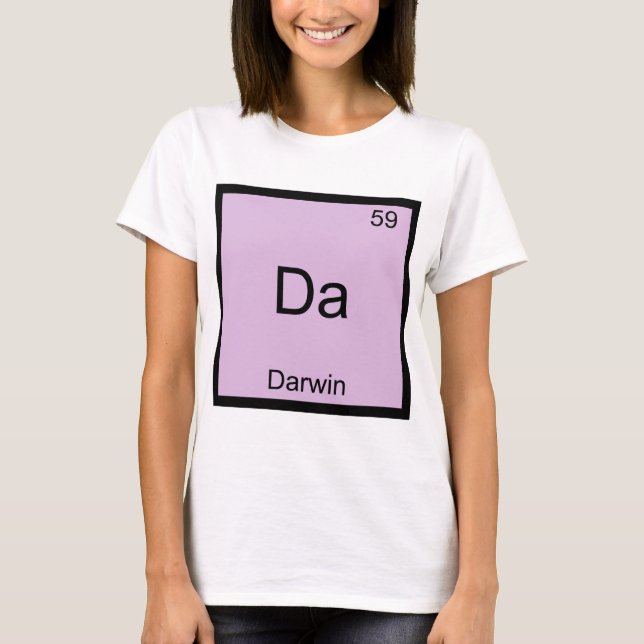 Da - Darwin Rolig Kemitecken T-Shirt (Framsida)