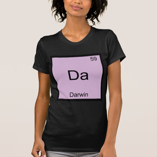 Da - Darwin Rolig T-Shirt med Kemiskt Elementsymbo (Framsida)