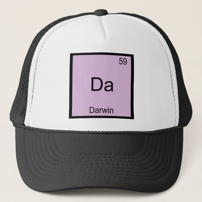Da - Darwin Rolig T-Shirt med Kemiskt Elementsymbo Truckerkeps (Framsida)