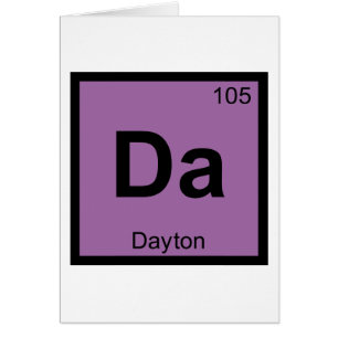 Da - Dayton Ohio Kemi Periodiska Systemets Symbol Hälsningskort