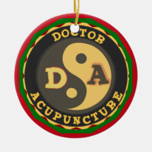 DA-DOKTOR AV ACCUPUNCTURE-LOGOTYPEN JULGRANSPRYDNAD KERAMIK