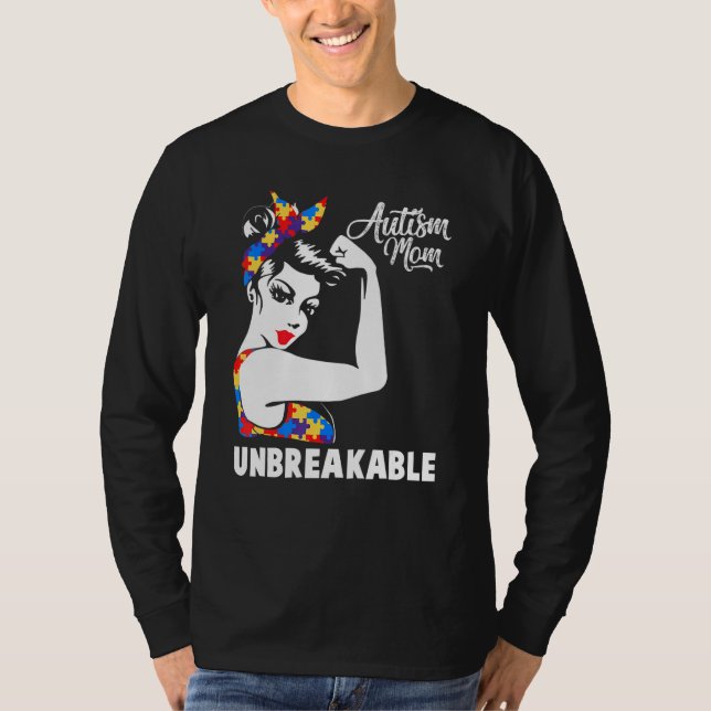 Da för kvinnors autism i Mamma - obrytbar autism T Shirt (Framsida)