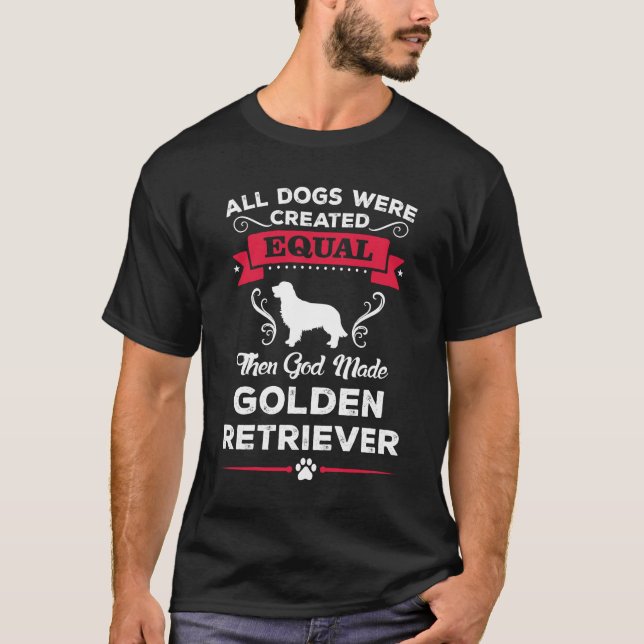 Då gjorde Gud Golden Retriever T-Shirt (Framsida)