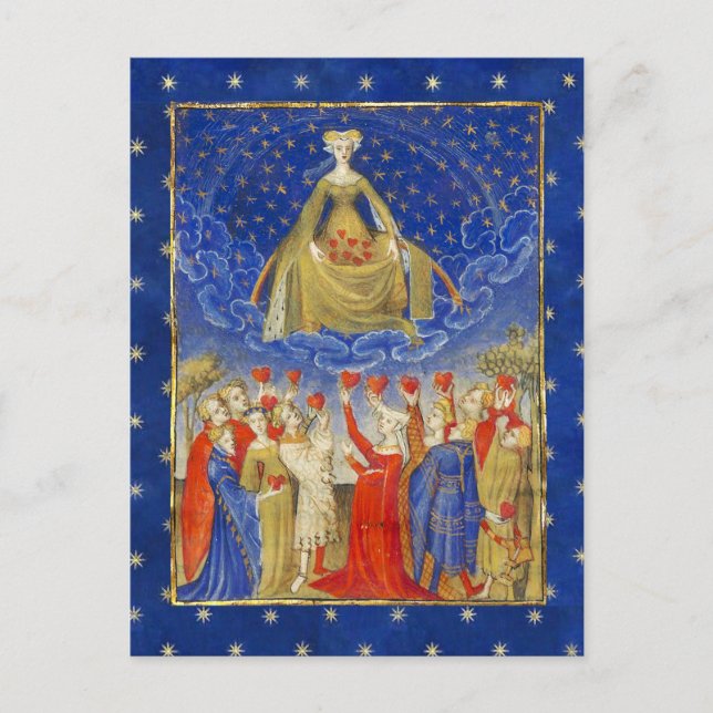 DÅ HJÄRTAT I STARRY NÅGOT Valentines day Vykort (Framsida)