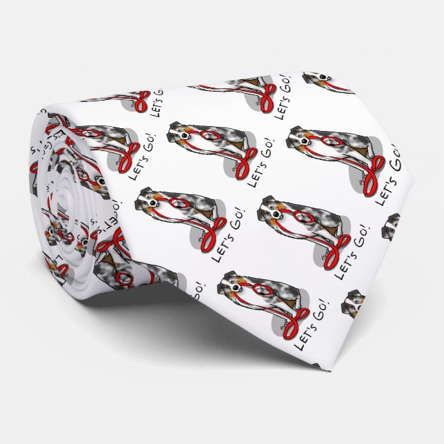 Då kör vi! Australian shepherd (blått slagg/w 1) Slips (Rullad)