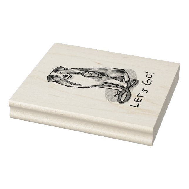 Då kör vi! Australian shepherd (blått slagg/w 1) Stämpel (Stämpel)