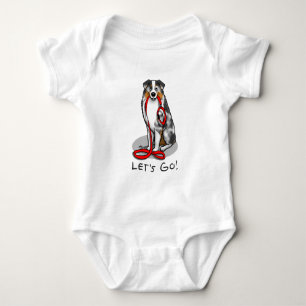 Då kör vi! Australian shepherd (blått slagg/w 1) T Shirt
