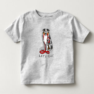 Då kör vi! Australian shepherd (blått slagg/w 1) T Shirt