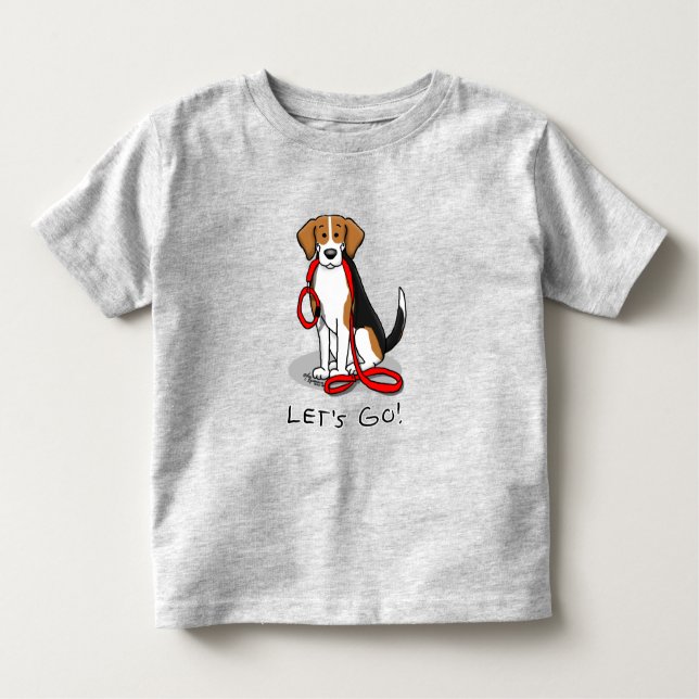 Då kör vi! Beagle Hund (Tri färg 3) Cute T Shirt (Framsida)