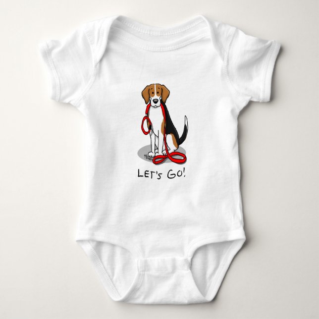 Då kör vi! Beagle Hund (Tri färg 3) Cute T Shirt (Framsida)