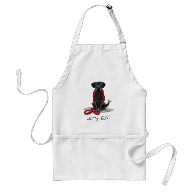 Då kör vi! Black Labour Retriever - Cute Hund Förkläde (Framsidan)