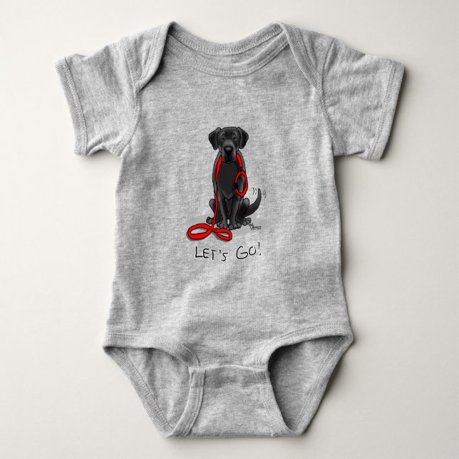 Då kör vi! Black Labour Retriever - Cute Hund T Shirt (Framsida)