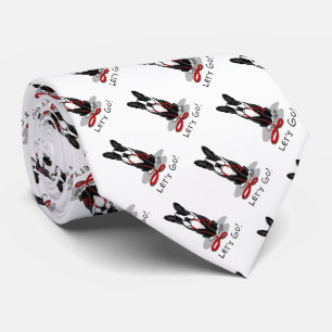 Då kör vi! Boston Terrier (svart) Rolig hund Slips