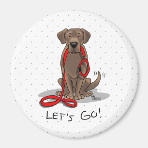 Då kör vi! Chocolate Lab Labrador Retriever Funny Magnet