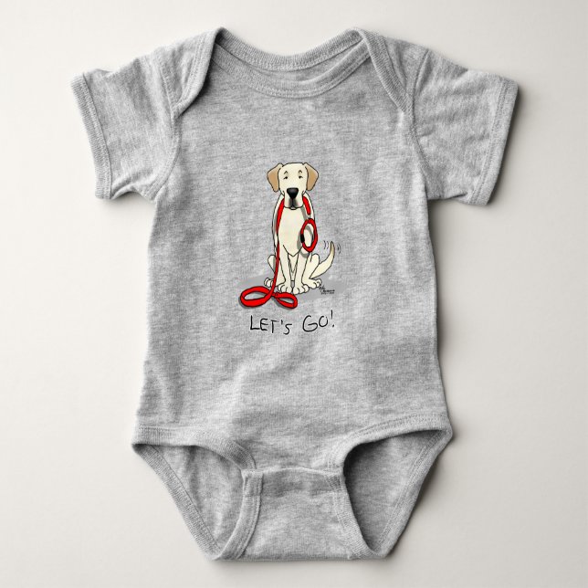 Då kör vi! Gult Labrador Retriever - Cute Hund T Shirt (Framsida)