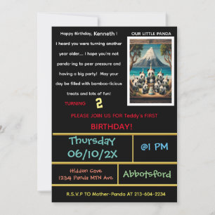 Då kör vi igång denna pandafest! inbjudningar