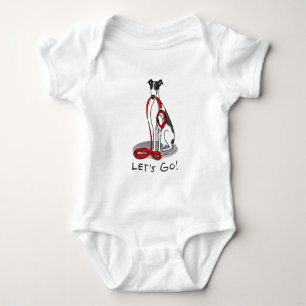 Då kör vi! (promenad) Greyhound Hund (svart vitt) T Shirt