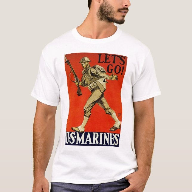 Då kör vi! ~ US Marines Tee Shirt (Framsida)