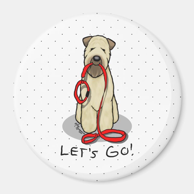 Då kör vi! Walk Wheaten Terrier-Hund (vävs 1b2) Magnet (Framsidan)