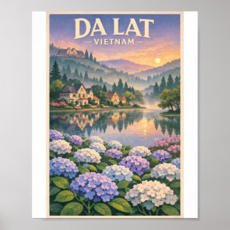 Da Lat Drömlandskap – Retro Resemotiv Poster