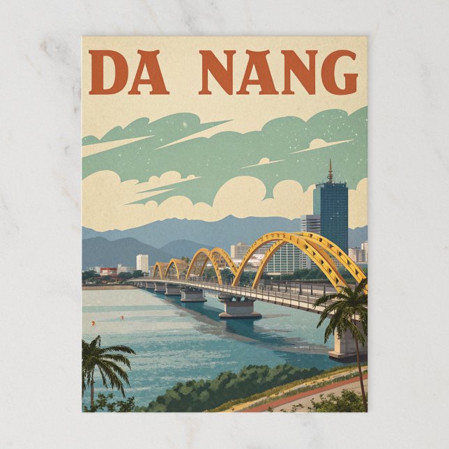Da Nang Dragon Bridge i Stylized Art Vykort (Skapare uppladdad)