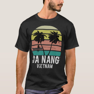 Da Nang Stad Vietnam Retro Solnedgång T Shirt
