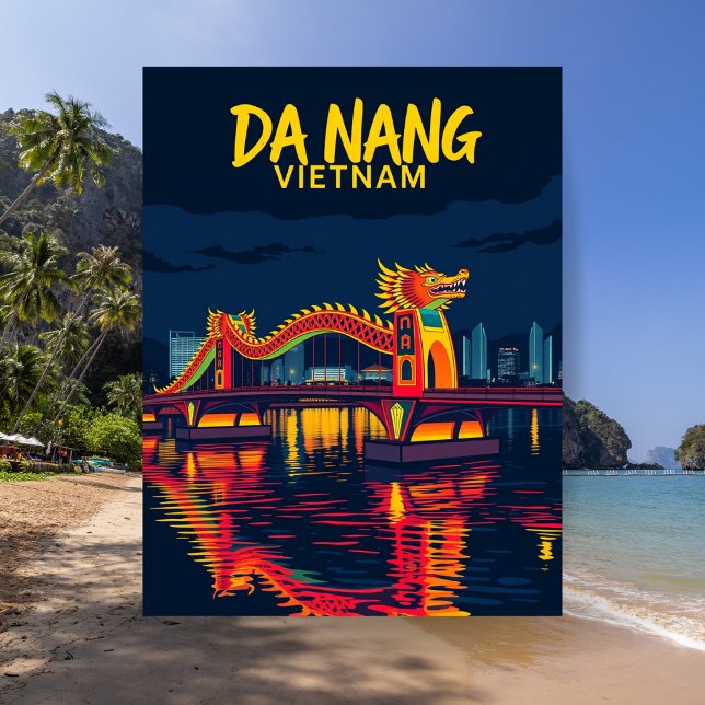 Da Nang Vietnam Dragon Bridge Travel Vykort (Da Nang Vietnam Dragon Bridge Travel Postcard)