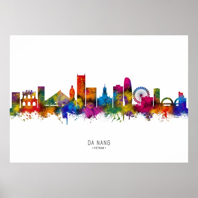 Da Nang Vietnam Skyline Poster (Framsidan)