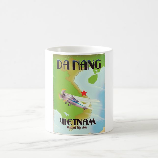 Da Nang Vietnam vintage resemaffisch Kaffemugg (Center)