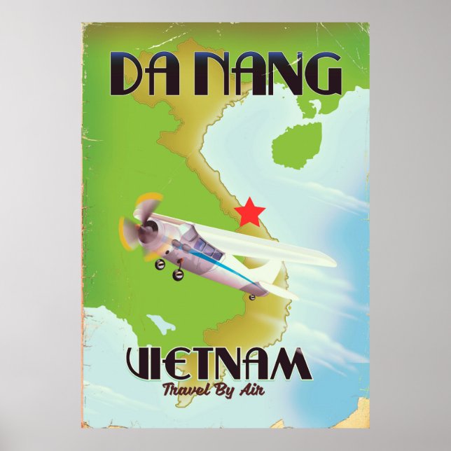 Da Nang Vietnam vintage resor poster (Framsidan)