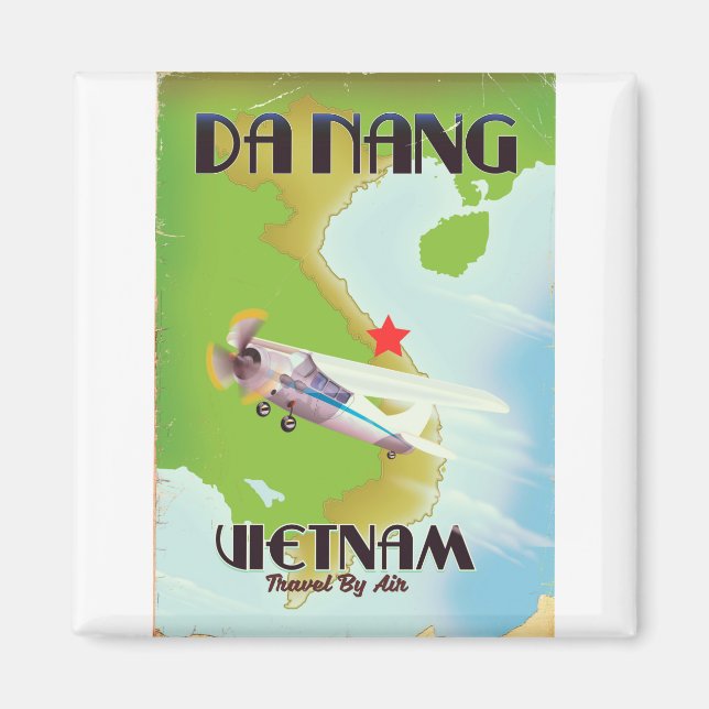 Da Nang Vietnam vintage resor poster Magnet (Framsidan)