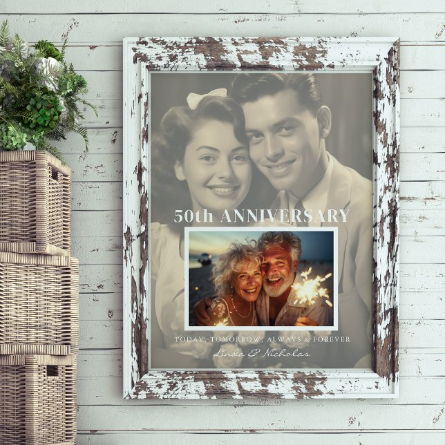 Då & Nu Jubileum Milstolpe | Parets Foto Poster (Skapare uppladdad)