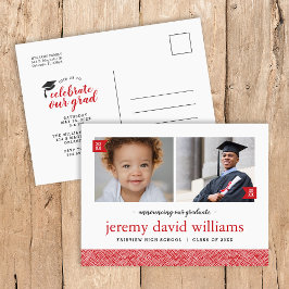 Då och nu 2 Foto Examen Fest Inbjudan