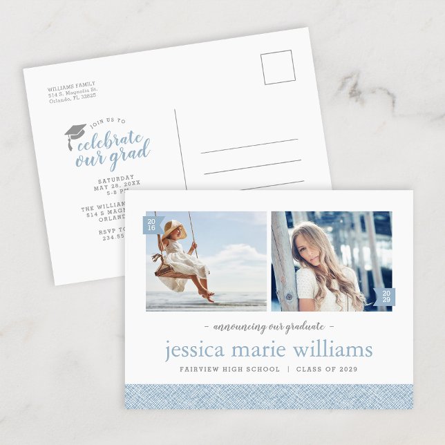 Då och Nu 2 Foto Examen Fest Inbjudan (Skapare uppladdad)