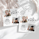 Då Och Nu | 2 Fotos Examen Spara Datumet<br><div class="desc">Moderna då och nu 2-foto examens save the date-kort,  med 2 foton av examenklassen från olika stadier i deras liv. Det minimalistiska kortet kommer med en stilren annonsmall som är enkel att redigera och anpassa.</div>